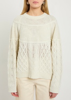 Akyn Peace Cable-knit Merino Wool-blend Jumper Ivory