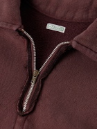 A.PRESSE - Vintage Cotton-Jersey Half-Zip Sweatshirt - Burgundy