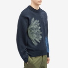 Paul Smith Men's Pixilated Flower Crew Sweater in Navy