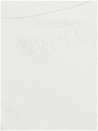 VETEMENTS - Logo-Embroidered Ribbed Stretch-Cotton Tank Top - White
