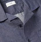 Onia - Camp-Collar Cotton-Blend Chambray Shirt - Blue