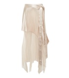 Peter Do Pleated satin and chiffon skirt