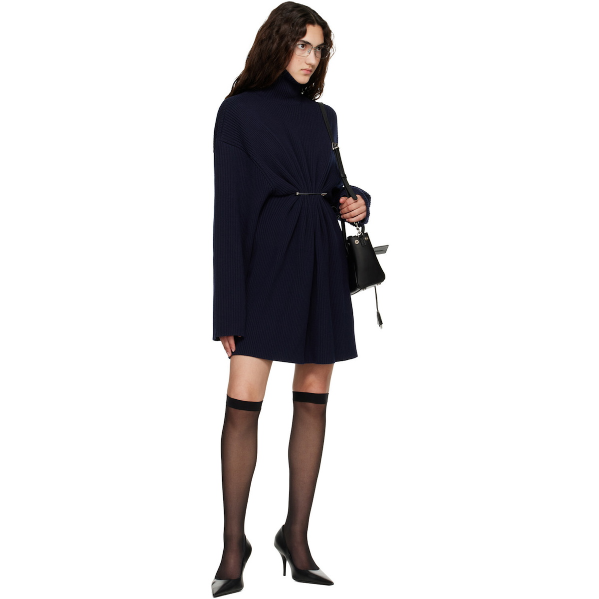 Balenciaga Navy Pinched Minidress