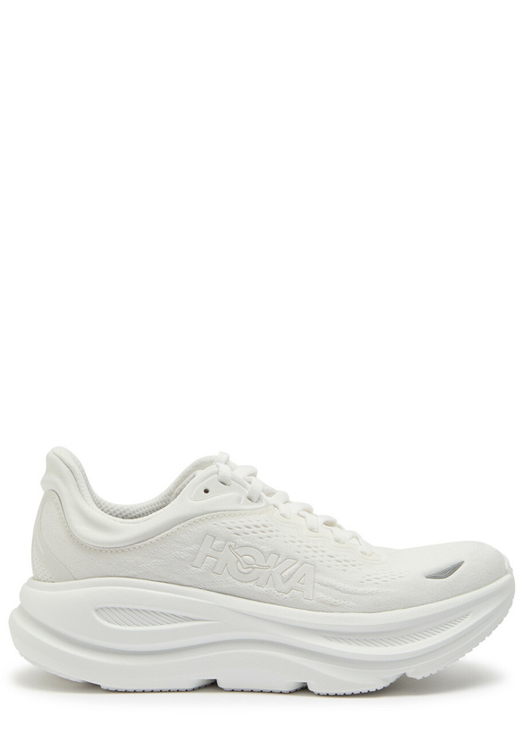 Photo: Hoka Bondi 9 Mesh-knit Sneakers White