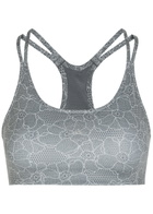 Adidas X Stella Mccartney Printed Stretch-jersey Training bra Grey