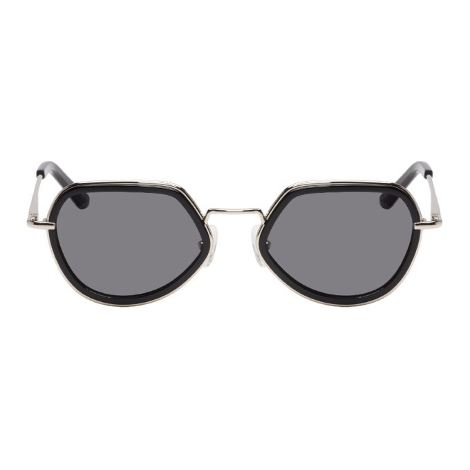 Photo: Dries Van Noten Black and Silver Linda Farrow Edition 186 C1 Sunglasses