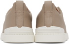 ZEGNA Beige Triple Stitch Sneakers