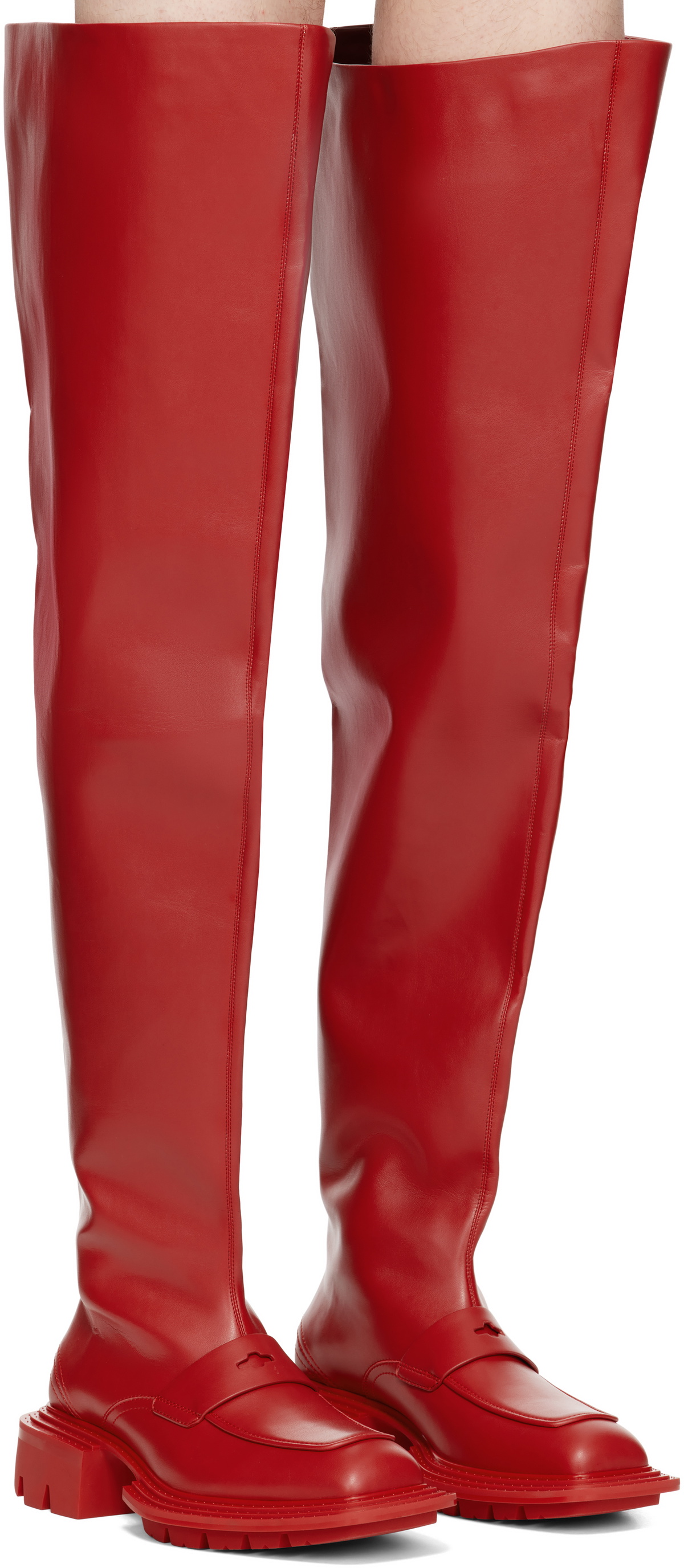 untitlab® Red Reel Derbies Fisherman Tall Boots