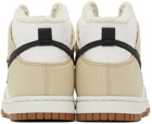 Nike White and Beige Dunk High LX Sneakers