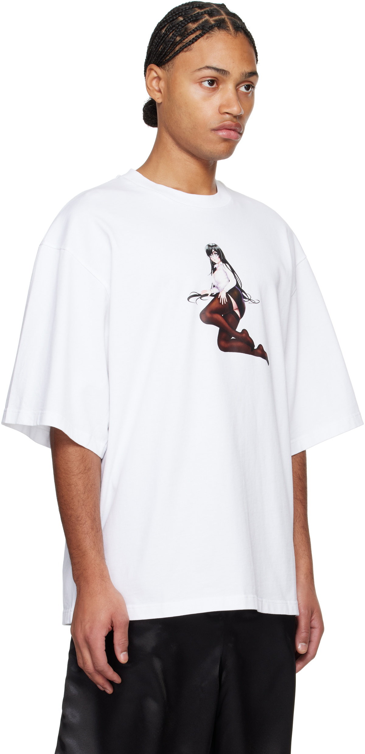 ABRA SSENSE Exclusive White Crewneck 'Office Girl' T-shirt
