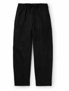 KENZO - Straight-Leg Logo-Appliquéd Cotton Trousers - Black