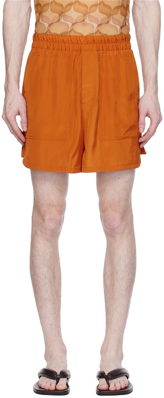 Photo: Dries Van Noten Orange Three-Pocket Shorts