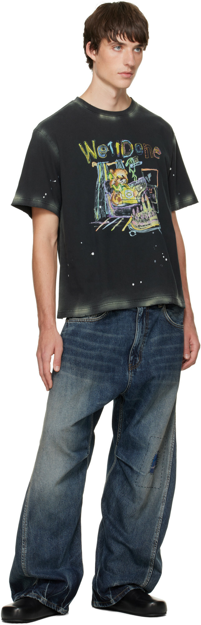 We11done Gray Anniversary Teddy T-shirt