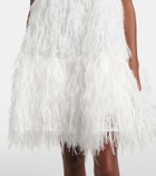 Roksanda Bridal Odette faux feather-trimmed silk minidress