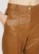 Leather Straight Leg Pants in Brown