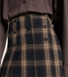 The Attico Plaid pleated cotton midi skirt