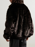 The Frankie Shop - Scott Faux Fur Bomber Jacket - Brown