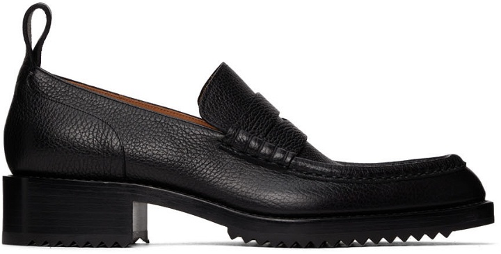 Photo: Dries Van Noten Black Grained Leather Loafers