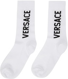 Versace White Logo Socks