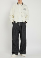 Off-white Souvenir Logo-embroidered Linen Varsity Jacket