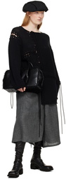 Y's Black Asymmetric Boston Bag