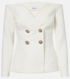 Safiyaa Bridal Kamile off-shoulder crêpe jacket