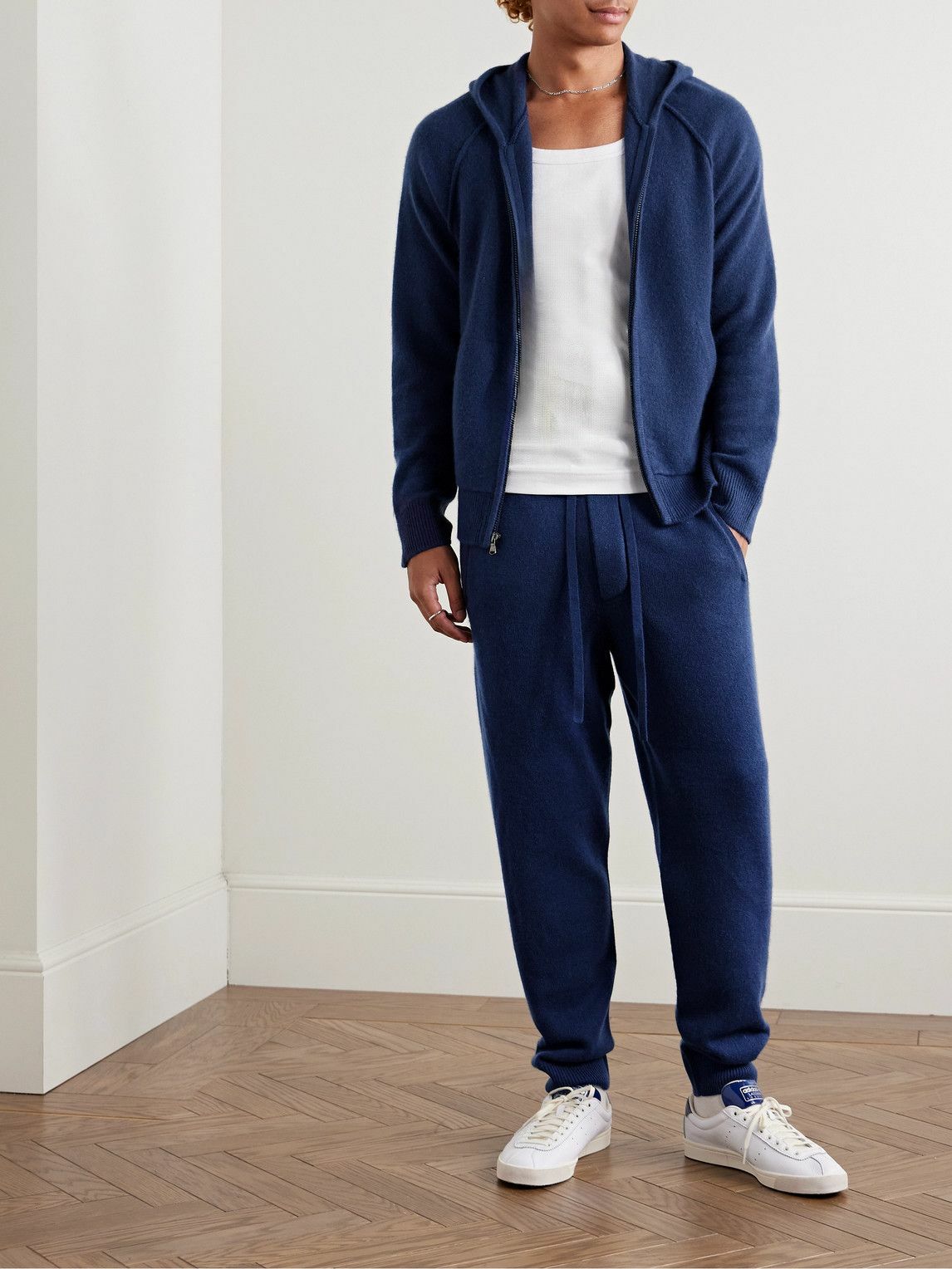 James Perse - Cashmere Zip-Up Hoodie - Blue James Perse