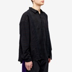 Needles Men's 7 Cuts Wide Over Dyed Flannel Shirt in Black