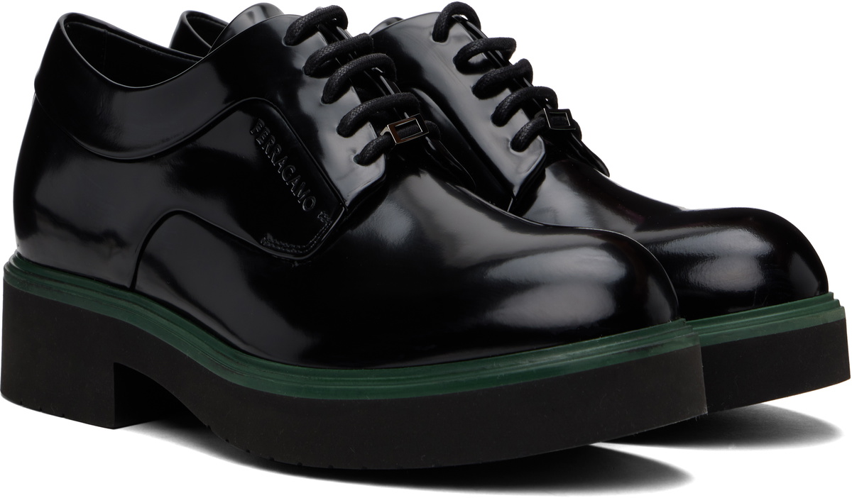 Ferragamo Black Ornament Derbys