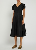 3.1 Phillip Lim Soft Tulip Cotton-blend Midi Dress Black