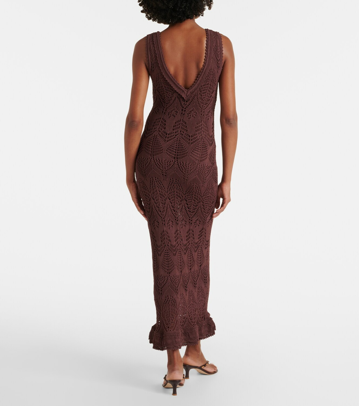 Staud Roan open-knit midi dress
