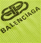 Balenciaga - Oversized Ribbed Logo-Print Cotton Rollneck Sweater - Yellow