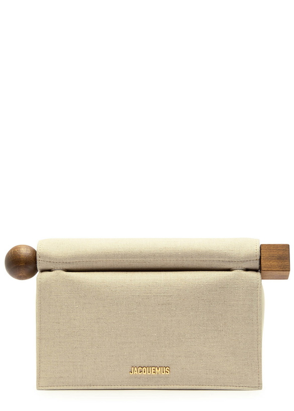 Photo: Jacquemus La Pochette Rond Carre Canvas Clutch - Beige - One Size