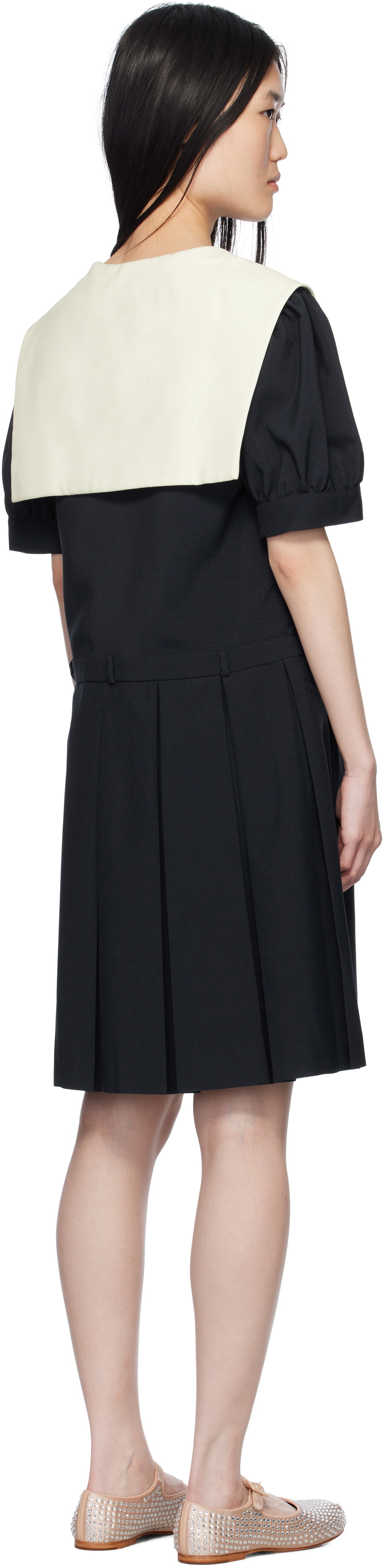 Sandy Liang Navy Alta Midi Dress