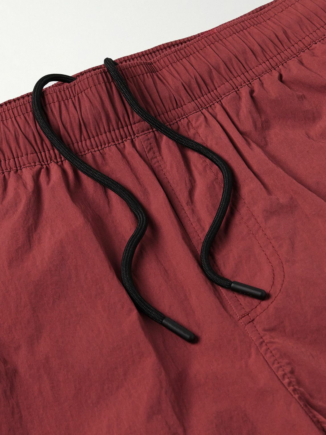 Onia - Straight-Leg Mid-Length Crinkled Swim Shorts - Red