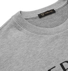 Versace - Logo-Print Mélange Loopback Cotton-Jersey Sweatshirt - Gray