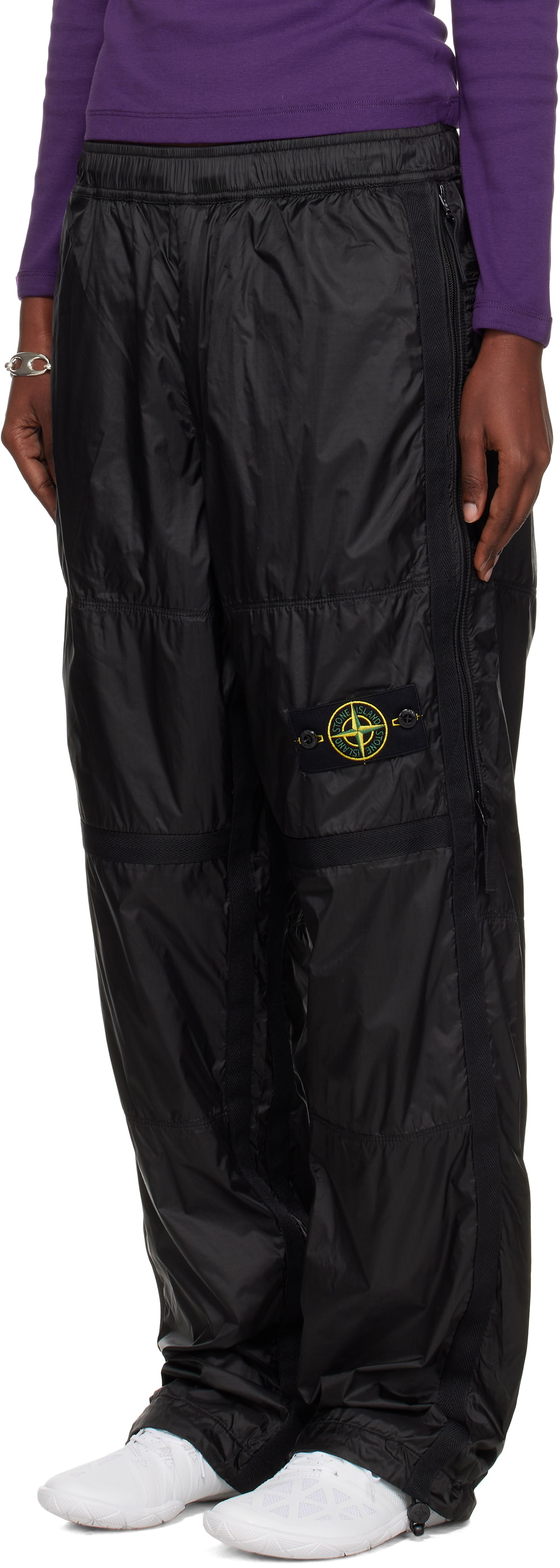 Stone Island Black 3100027 Ripstop Light HT Nylon Trousers