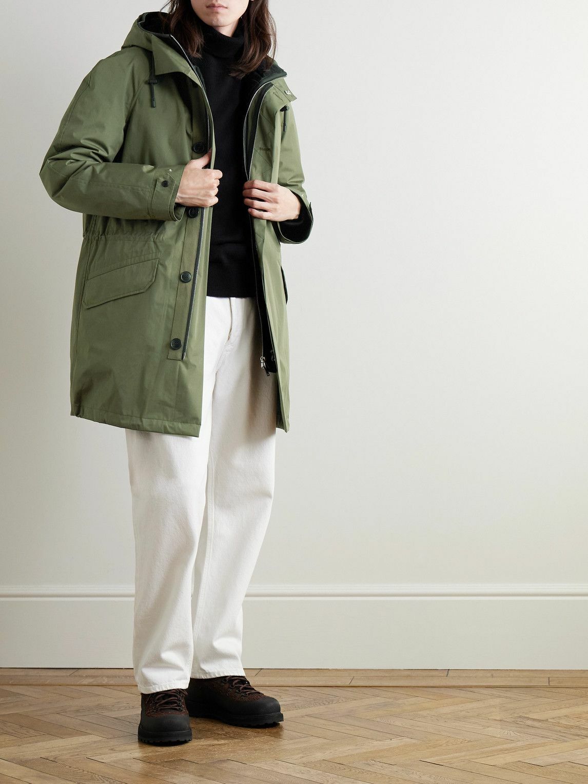 Yves Salomon - Cotton-Blend Twill Parka with Detachable Shearling Liner - Green