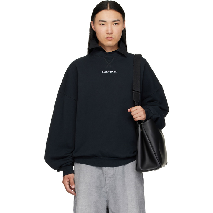 Photo: Balenciaga Black Shirt Collar Sweatshirt