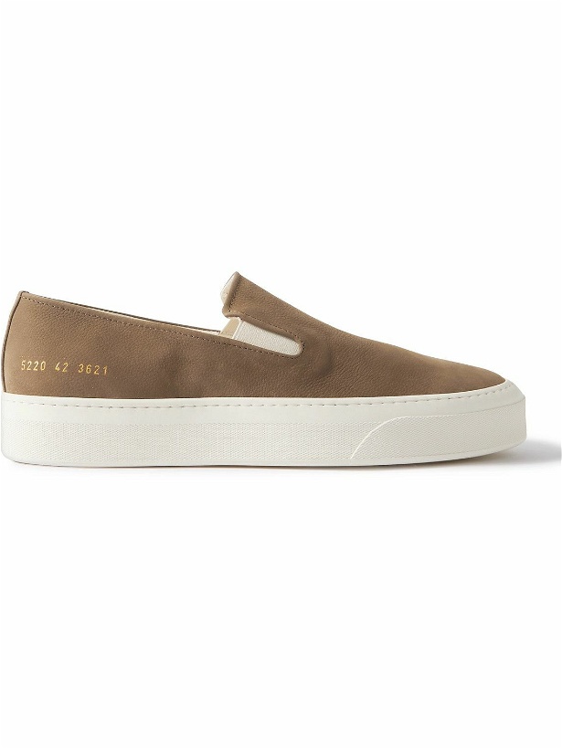 Photo: Common Projects - Nubuck Slip-On Sneakers - Brown