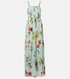 Oscar de la Renta Belted floral voile maxi dress