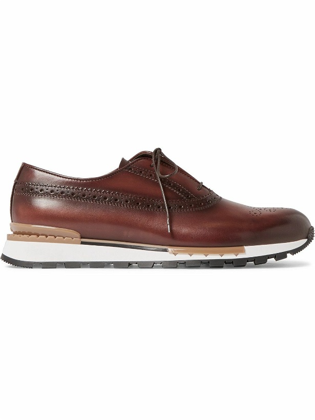 Photo: Berluti - Fast Track Leather Sneakers - Brown