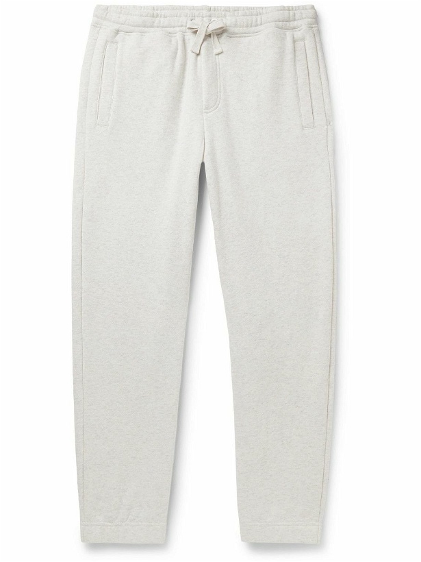 Photo: NN07 - Tapered Cotton-Blend Jersey Sweatpants - Gray