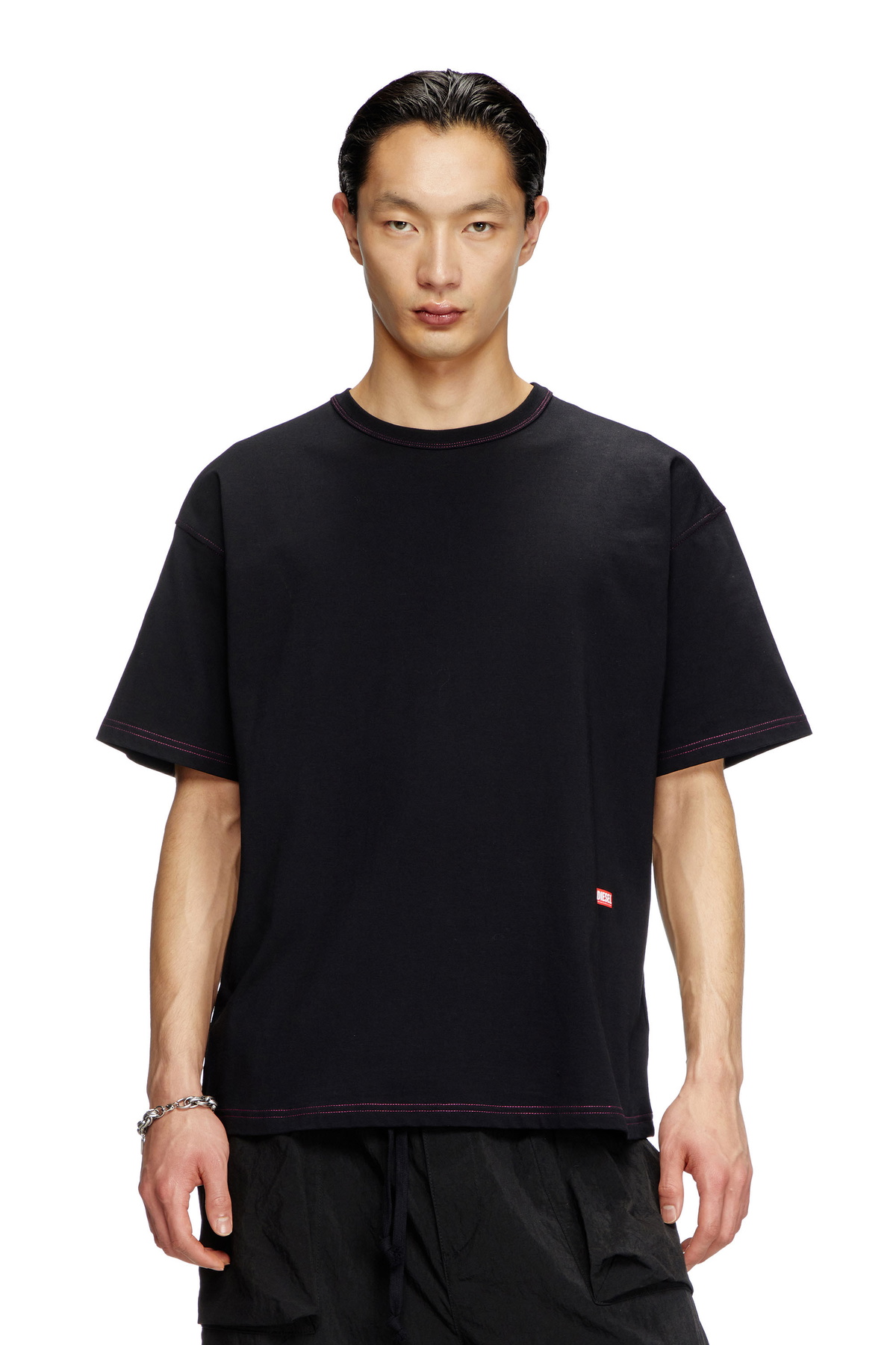 Diesel T-shirt with apple core print - T-Shirts Mens in Black Diesel