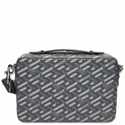 Versace Men's Geometric Print Side Bag in Grey/Black