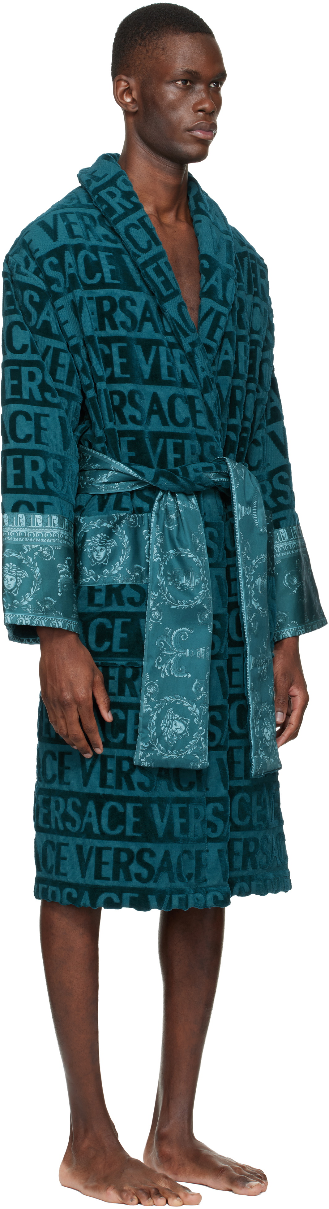 Versace Blue 'I Heart Baroque' Bathrobe