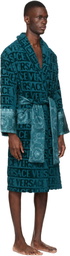 Versace Blue 'I Heart Baroque' Bathrobe