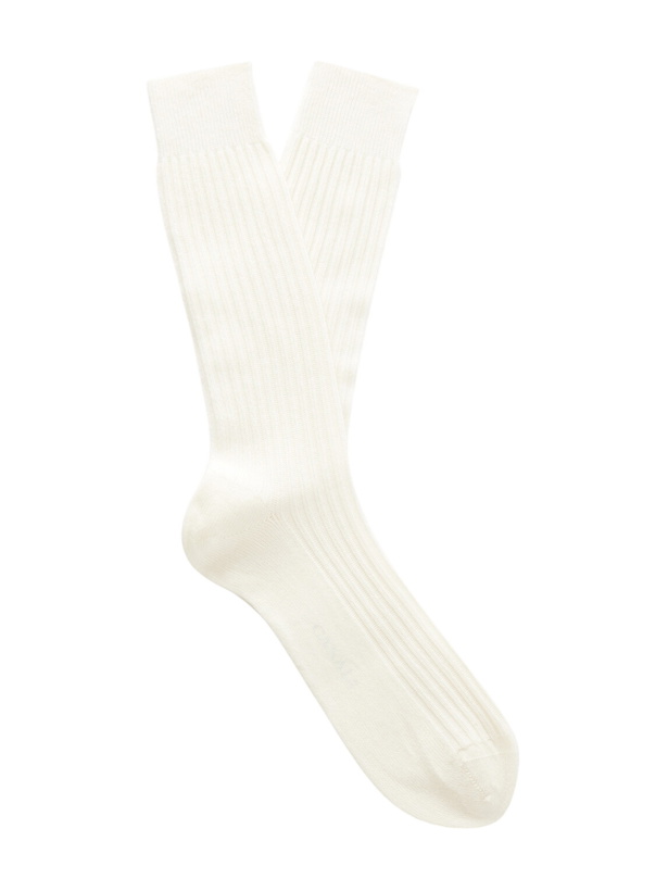 Photo: Canali - Ribbed Cashmere Socks - Neutrals
