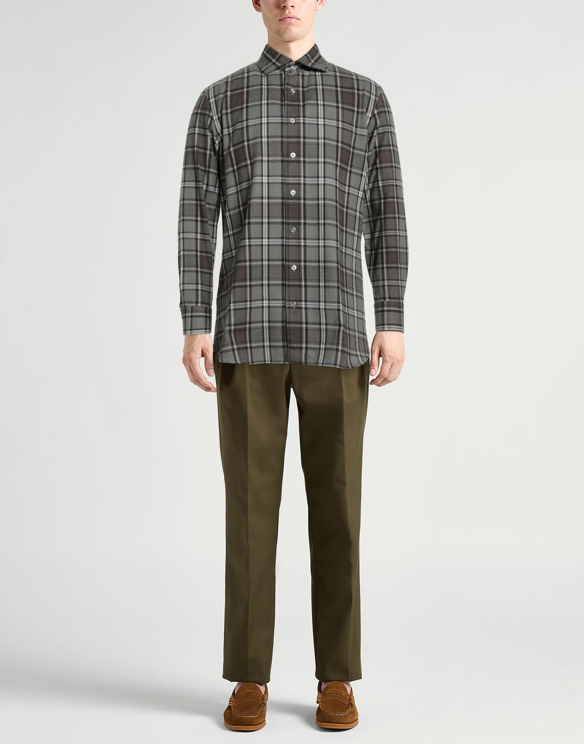 Lardini Mens Shirt Khaki