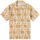Corridor Men's Palm Handblock Vacation Shirt in Natural